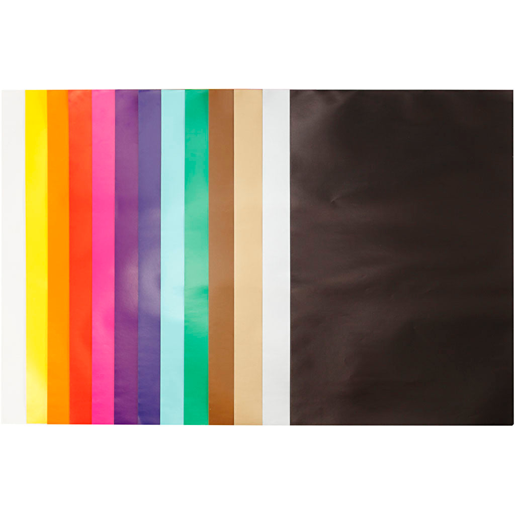 Glanspapier, vel 24x32 cm, 80 gr, diverse kleuren, 50 vel 1 doos