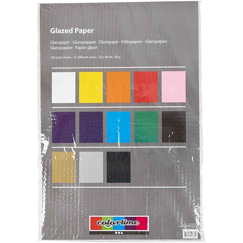Https: www.cchobby.nl glanspapier-vel-32x48-cm-80-gr-diverse-kleuren-100-vel-1-doos