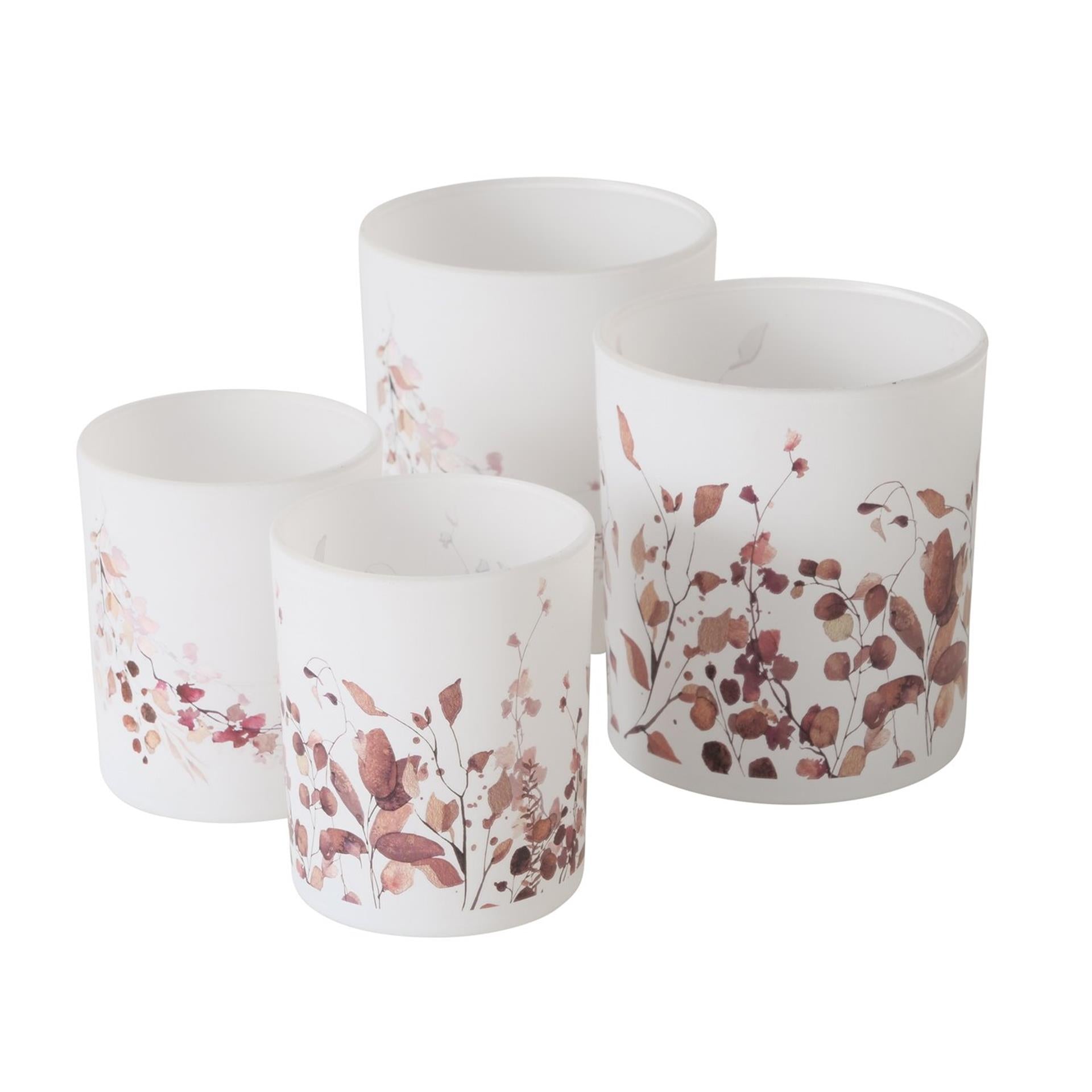 Boltze home theelichthouder glas met blad set a 2