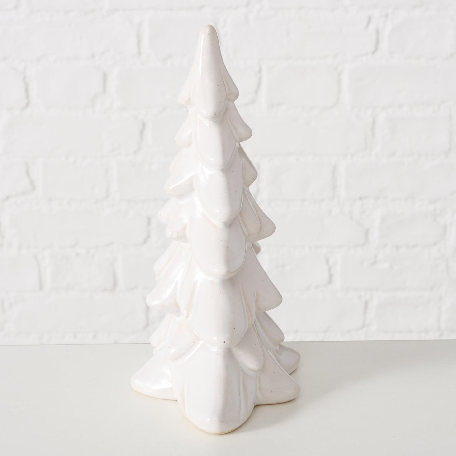 Boltze home deco kerstboom cristo steen h20cm wit