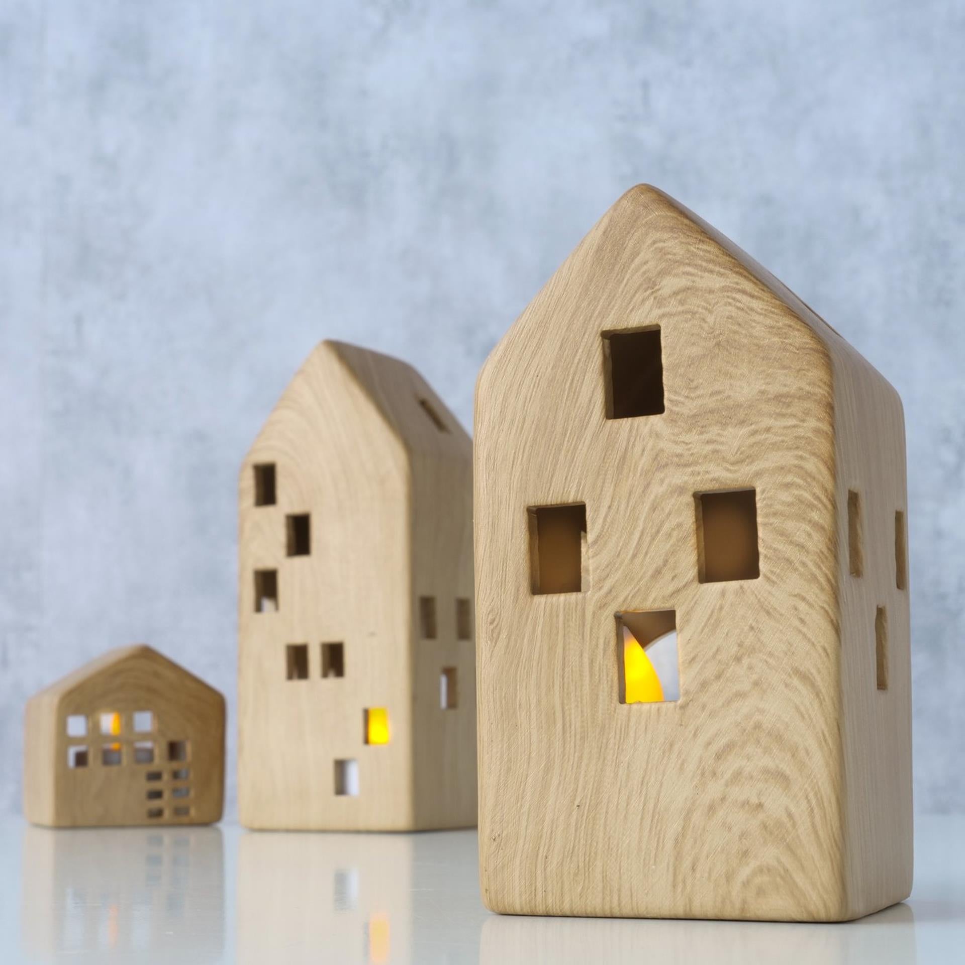 Boltze home theelichthouder huismodel set a 3