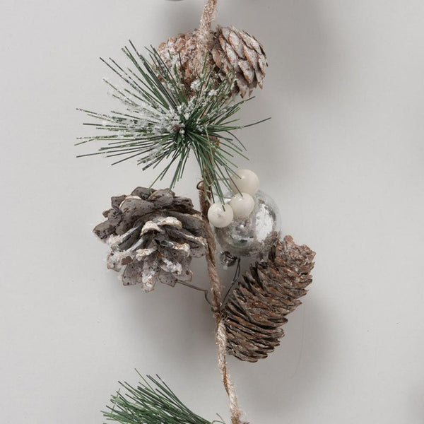 Boltze home guirlande dennenappels lopas l120 cm groen sneeuw