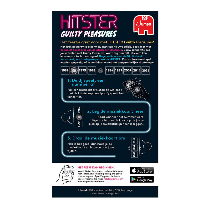 Jumbo hitster guilty pleasures – nederlandstalig muziekspel – foute hits – partyspel – actiespel