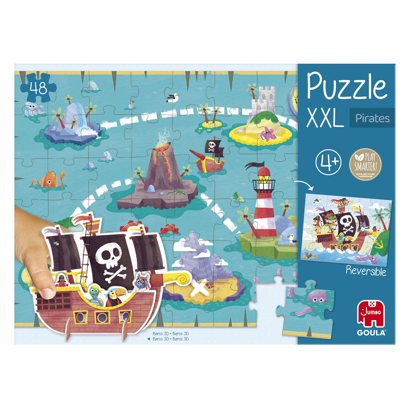 Jumbo goula legpuzzel xxl piraat, 48st.