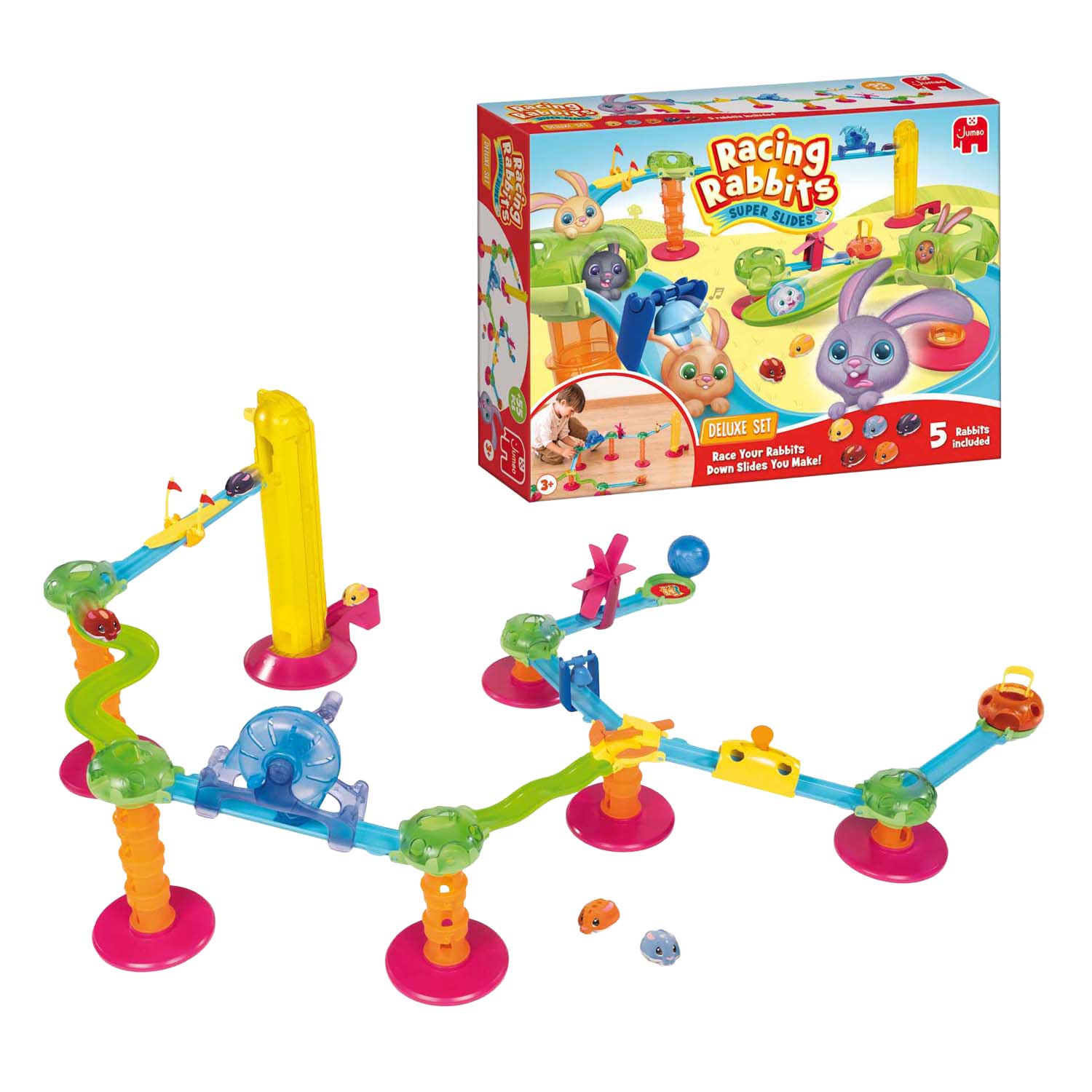 Jumbo racing rabbits deluxe set - 5 konijnen