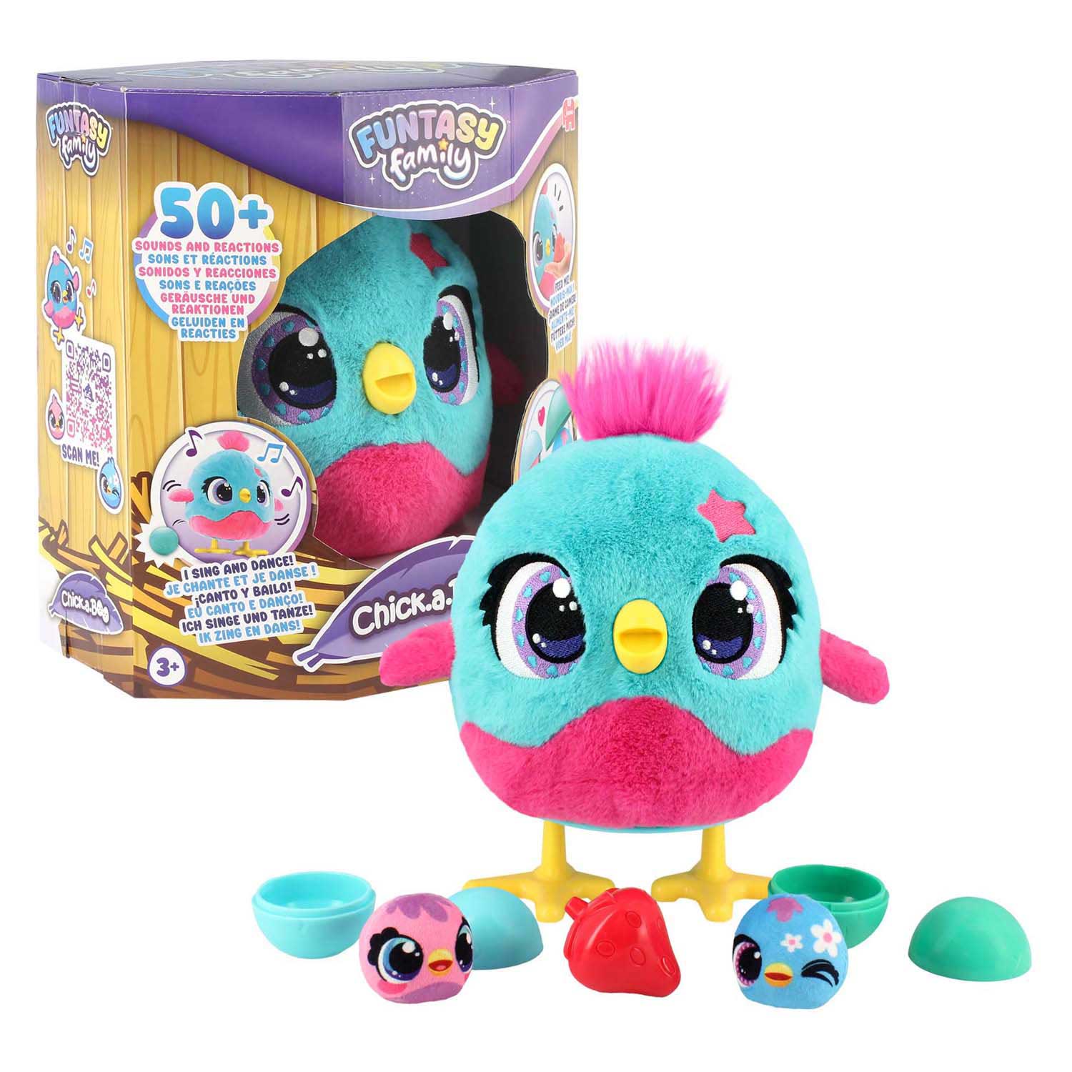 Jumbo funtasy family chick-a-boo - interactieve knuffel