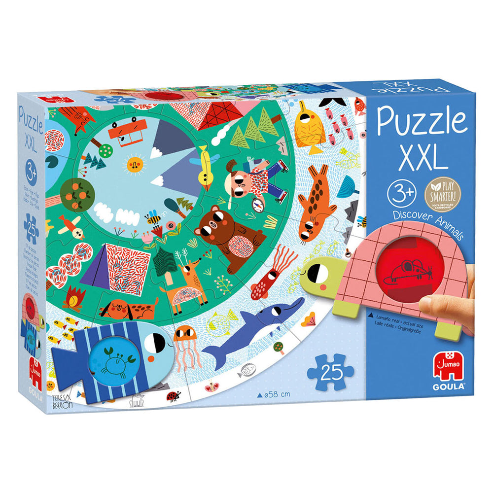 Jumbo goula puzzel xxl ontdek dieren - 25st.
