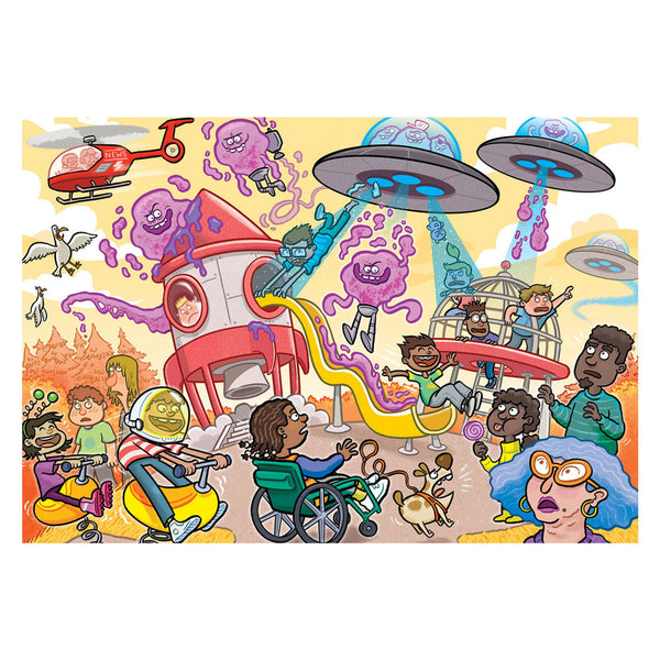 Jumbo wasgij junior 4 legpuzzel - alien invasie! - 240st.