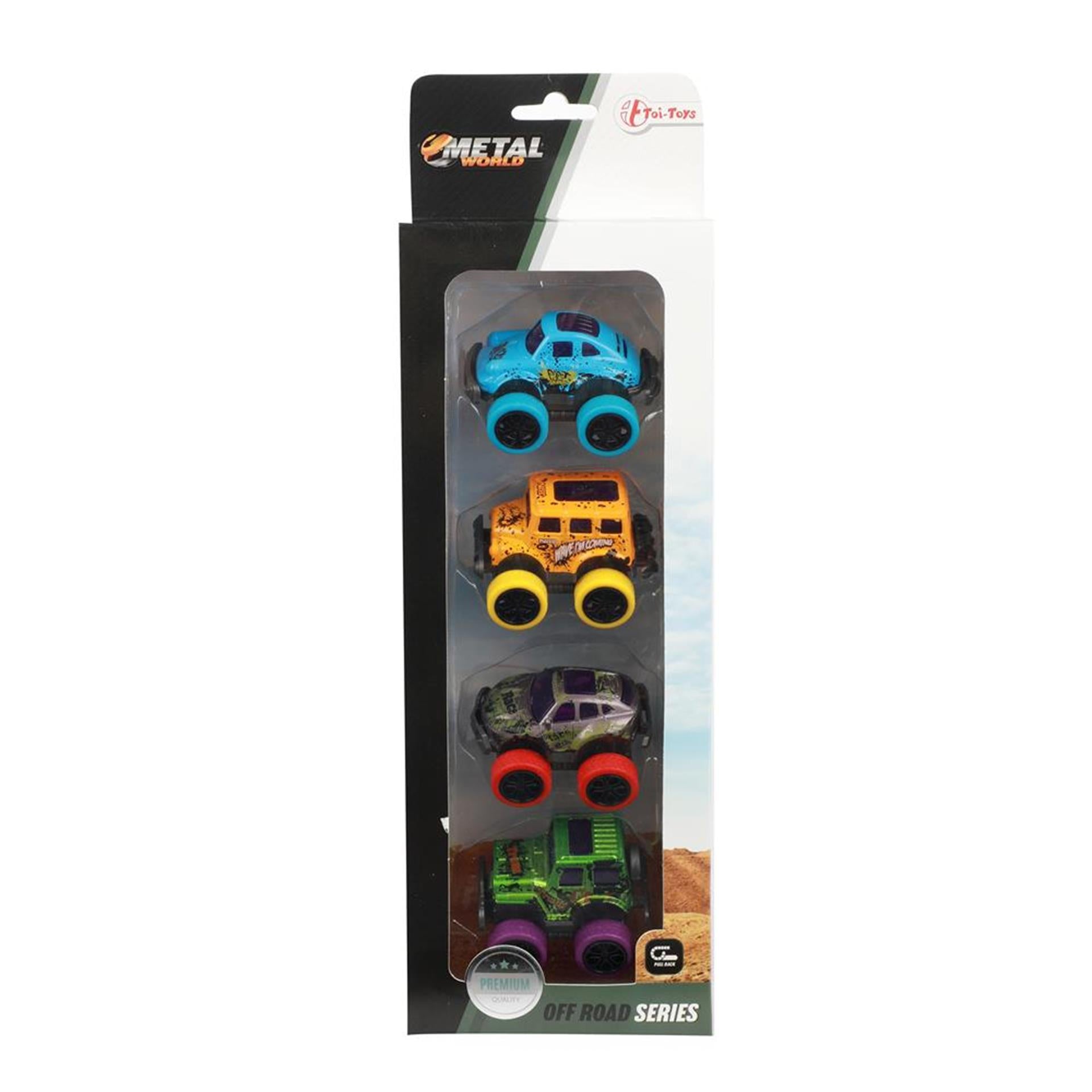 Toi-Toys Metal Pull-Back Off-Road Mini Cars Set of 4