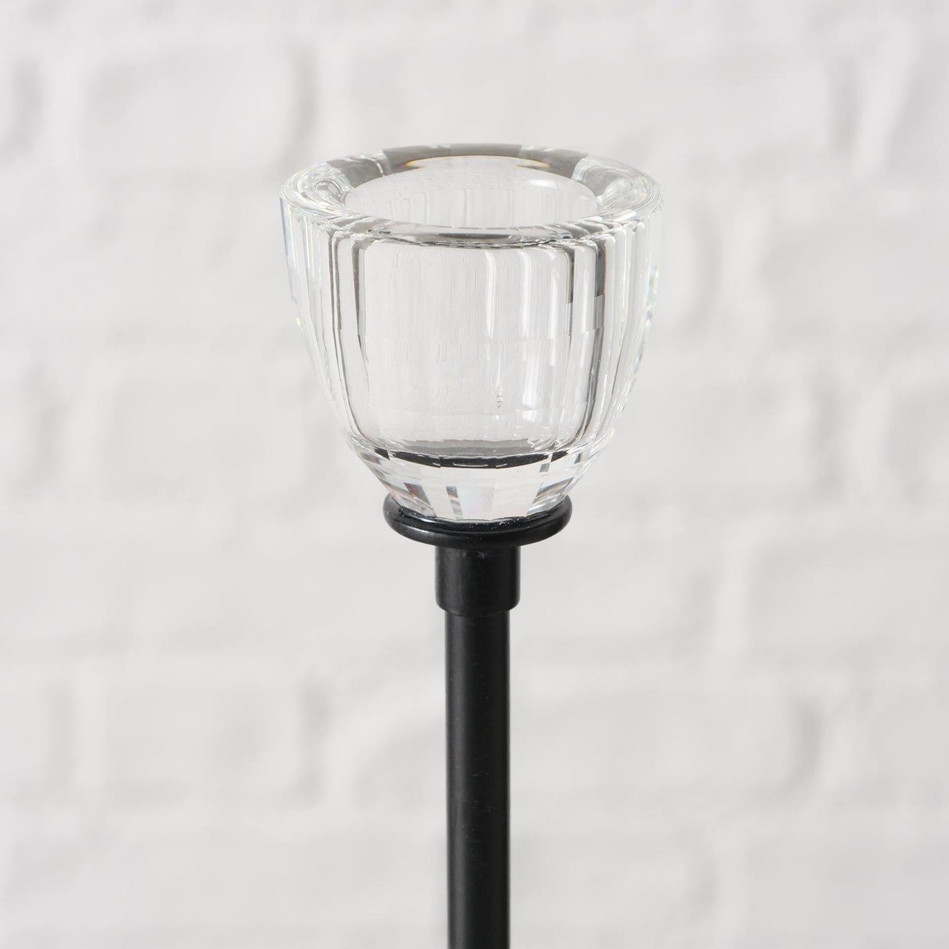 Boltze home kandelaar polus zwart 3-delig ã˜7xh13,5-17,5-21cm
