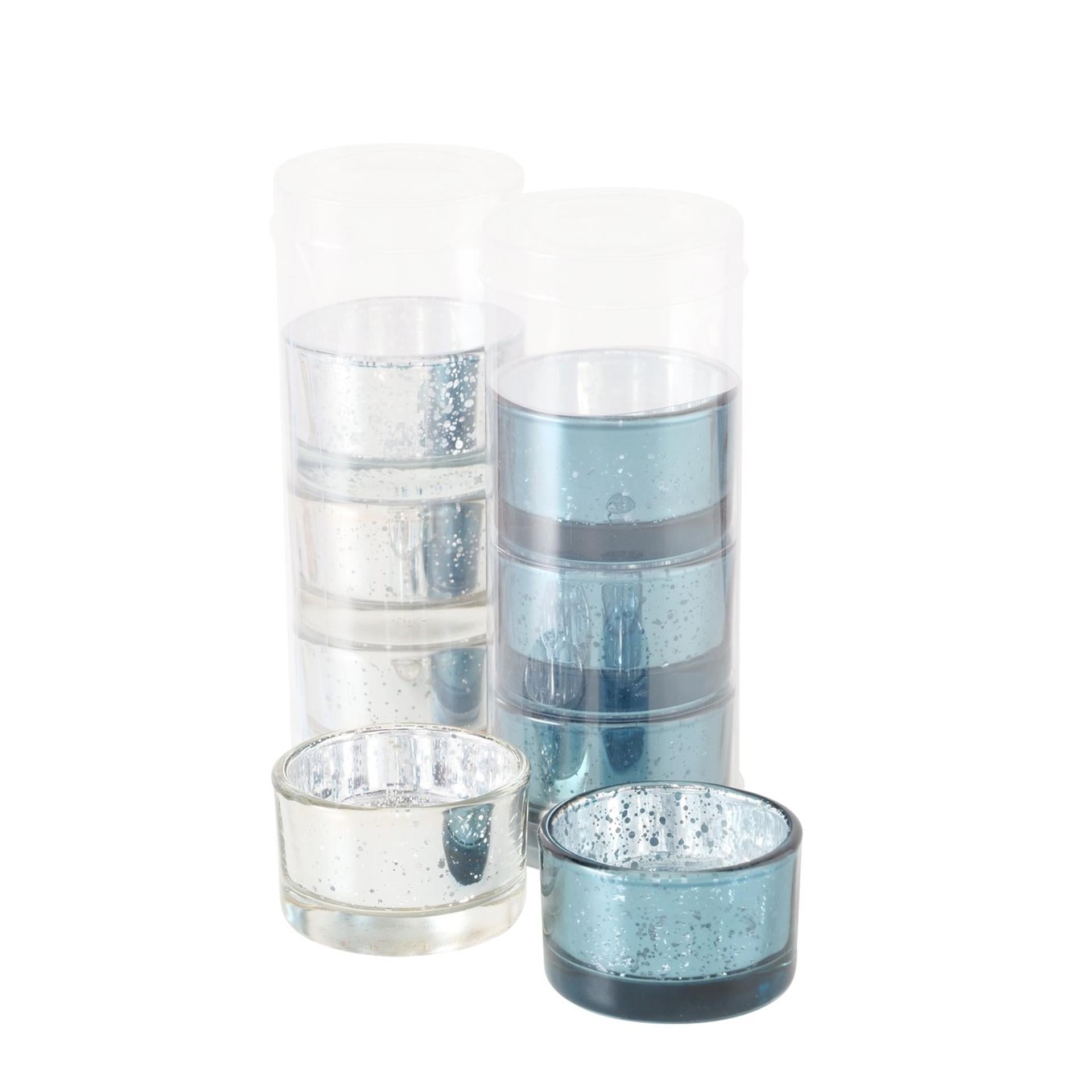 Boltze home theelichthouder glas set a 4 h3,3cm