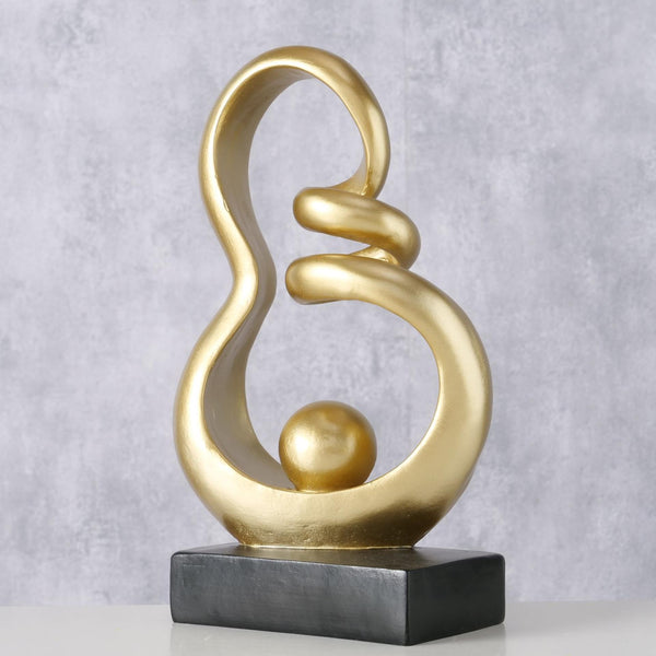 Boltze home beeldhouwwerk palowa abstract 13,5x7,5x24cm polyresin goud