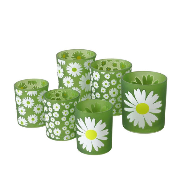 Boltze home windlicht daisie 2-delig dia7x8,5cm 9x10,3cm glas