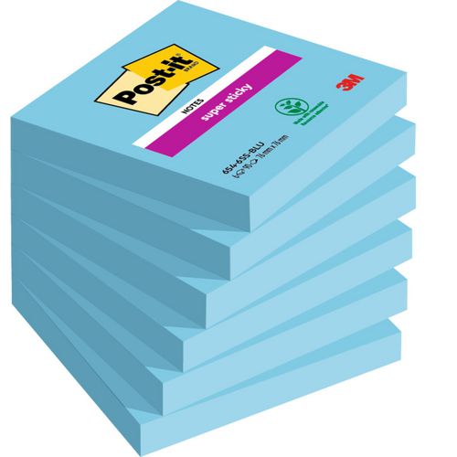Super sticky notes post-it 76x76mm blauw