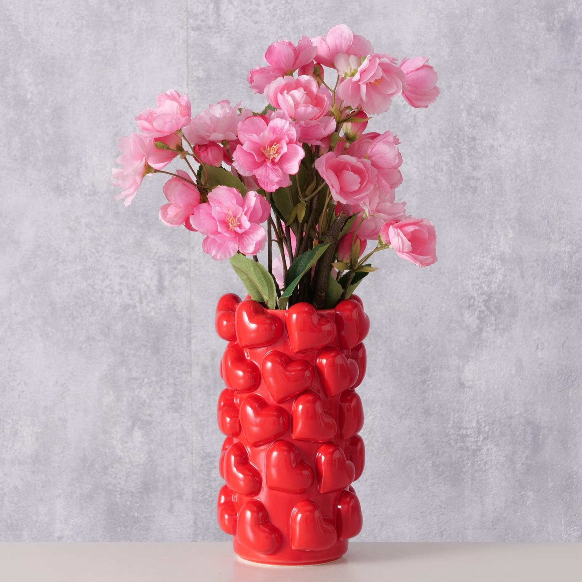 Boltze home vaas met harten h20cm