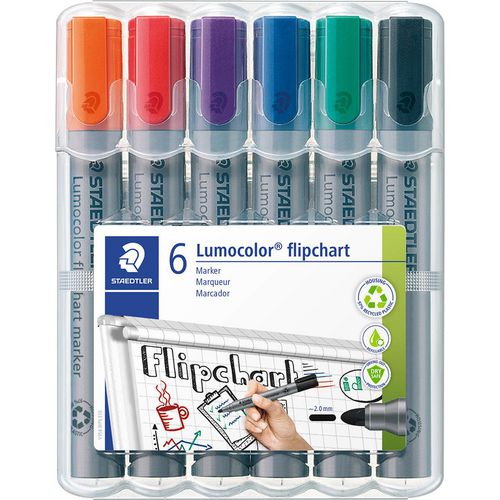 Staedtler flipchartmarker lumocolor assorti pak 6 stuks