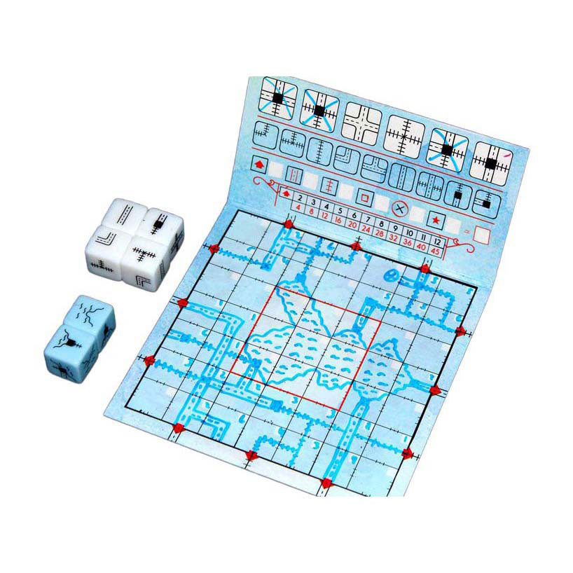 White goblin games railroad ink - diepblauwe versie dobbelspel