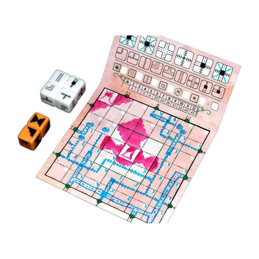 White goblin games - railroad ink (vuurrode versie) - dobbelspel - 1 tot 6 spelers - roll write - puzzelspel - voor de hele familie