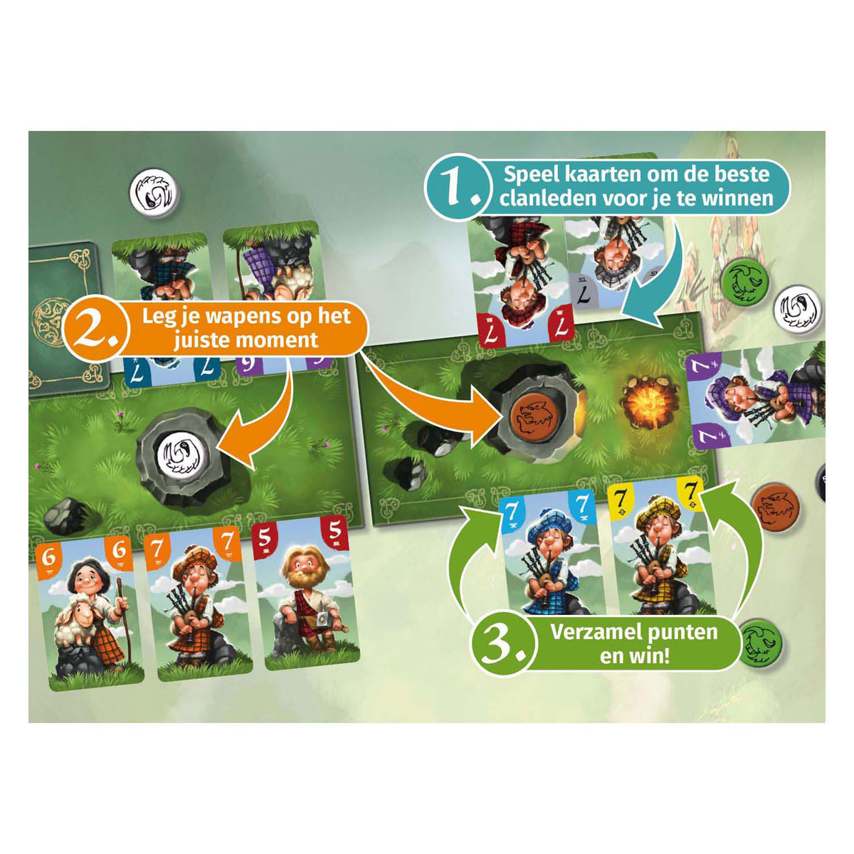 White goblin games - sluwe schotten - kaartspel - 2 tot 4 spelers - 20 minuten - vanaf 8 jaar - tactisch spel