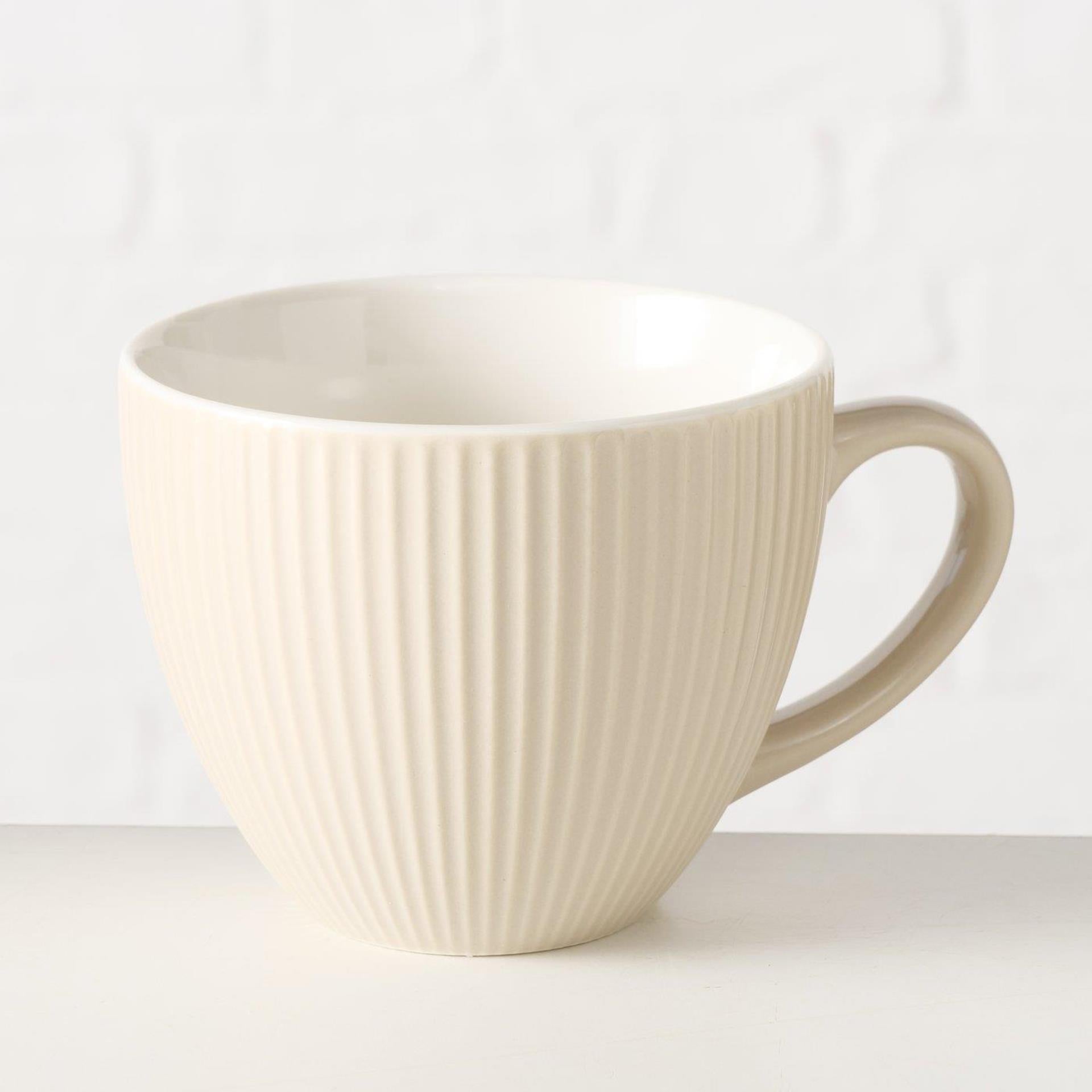 Boltze home jumbo-mok ranura beige 420ml ã˜10,7xh8,7cmvaatwasmachinebestendig