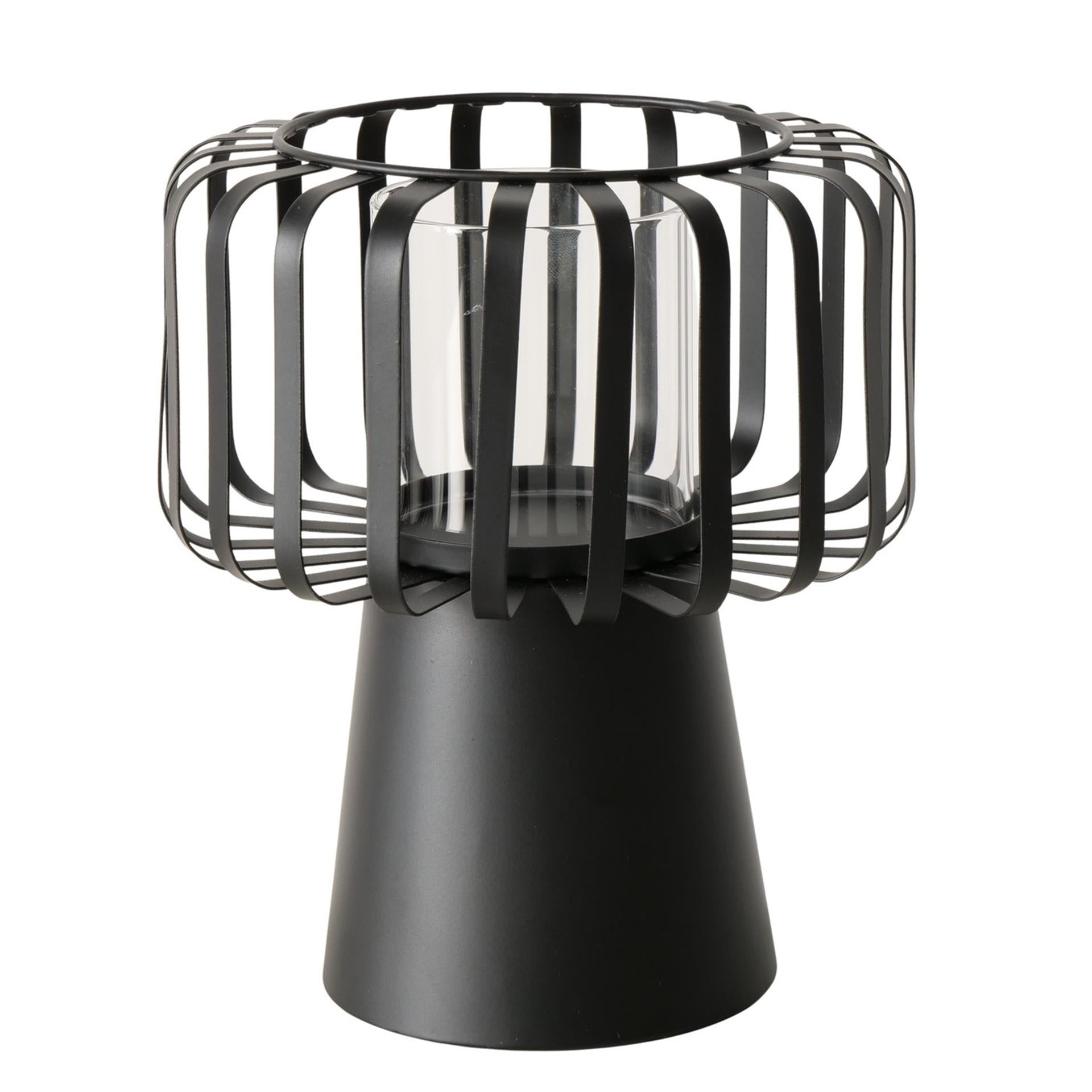 Boltze home windlicht zwart 18x18x21cm