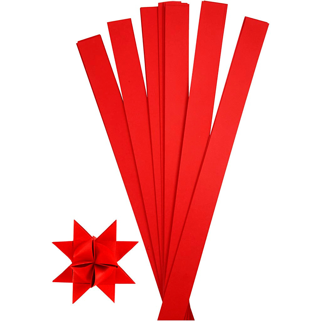 Vlechtstroken, l: 73 cm, b: 25 mm, d 11,5 cm, rood, 100 stroken 1 doos