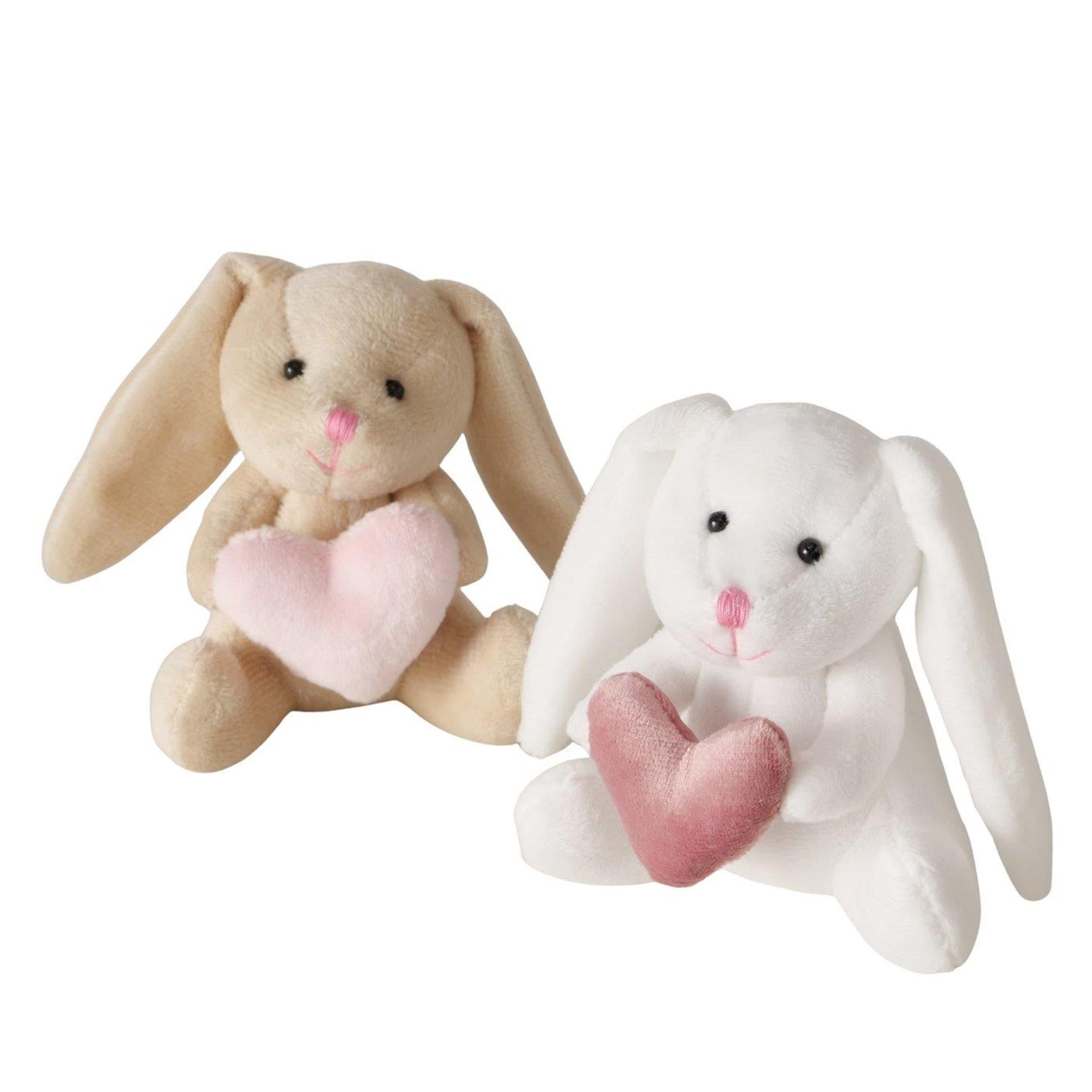 Boltze home pluche konijn met hart h10cm