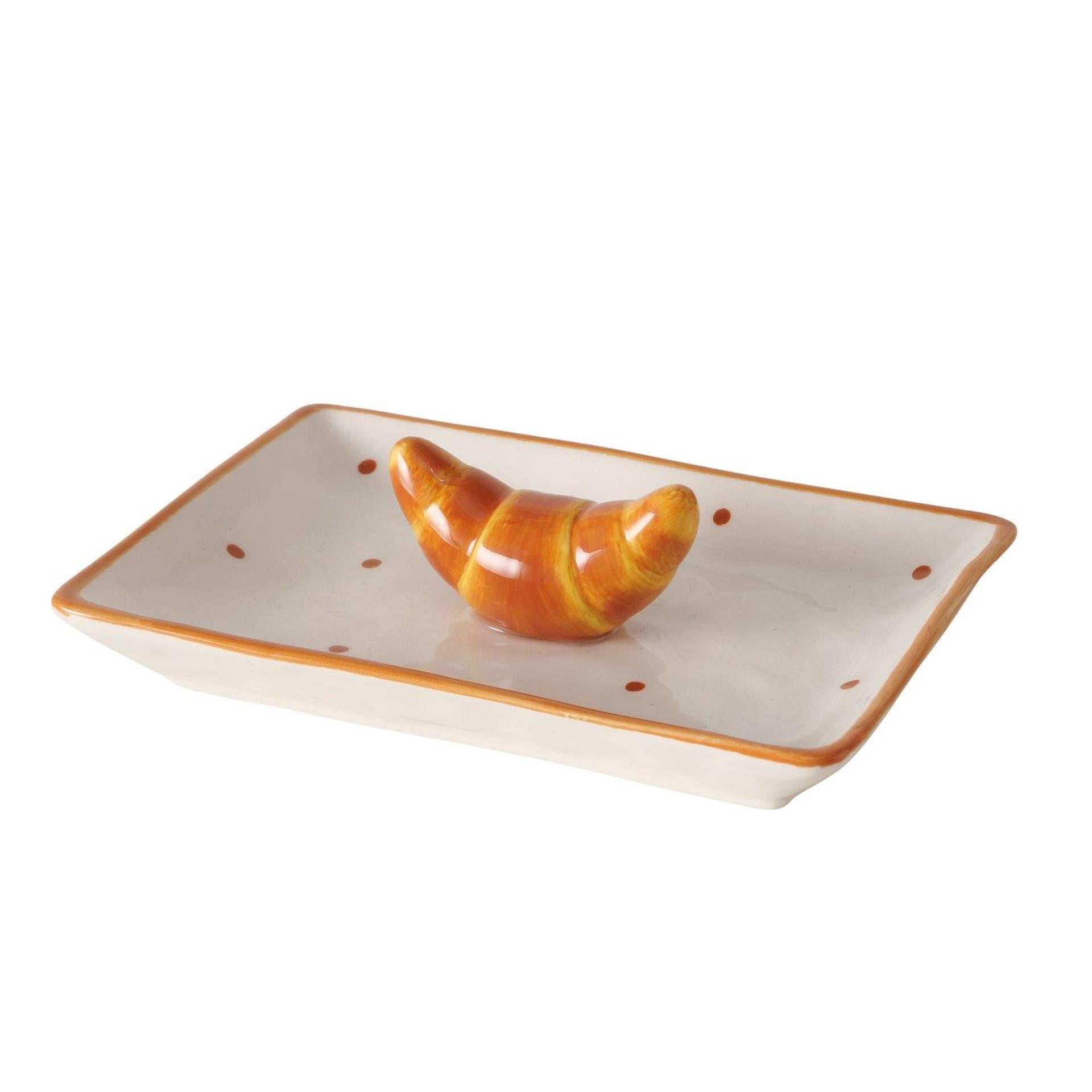 Boltze home schaal croissant 12,5x8,5x3cm keramiek