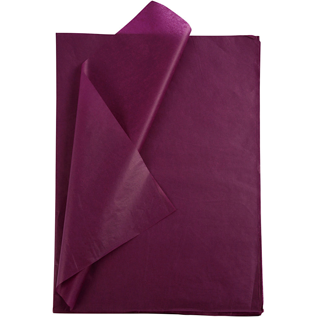 Tissuepapier, vel 50x70 cm, 17 gr, bordeaux, 25 vel 1 doos