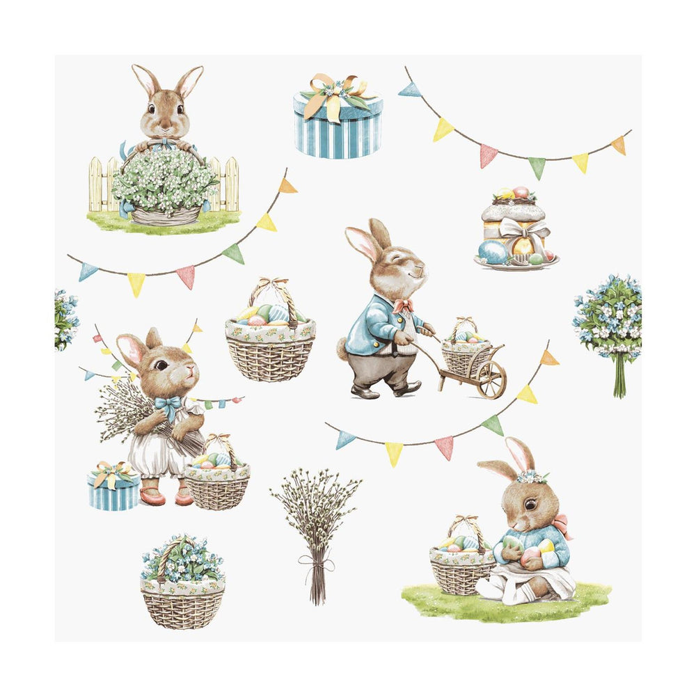 Duni servetten bunny joy 3-laags tissue 33x33cm