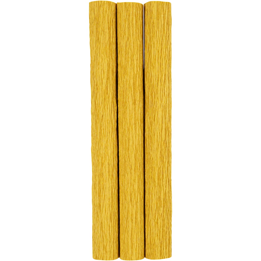 Crêpepapier, vel 25x60 cm, crêpe-verhouding: 180%, 105 gr, curry, 3 vel 1 doos