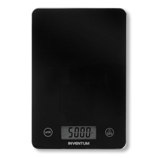 Inventum ws305b - digitale keukenweegschaal - 1 gr tot 5 kg - tarrafunctie - glazen oppervlak - inclusief batterij - zwart glas