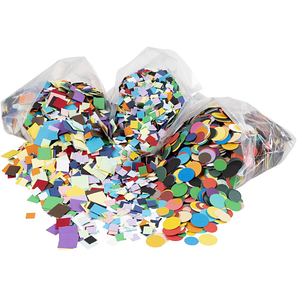 Karton mozaiek, afm 10+15+20 mm, ca. 80000 stuk, diverse kleuren, 8x180 gr 1 doos