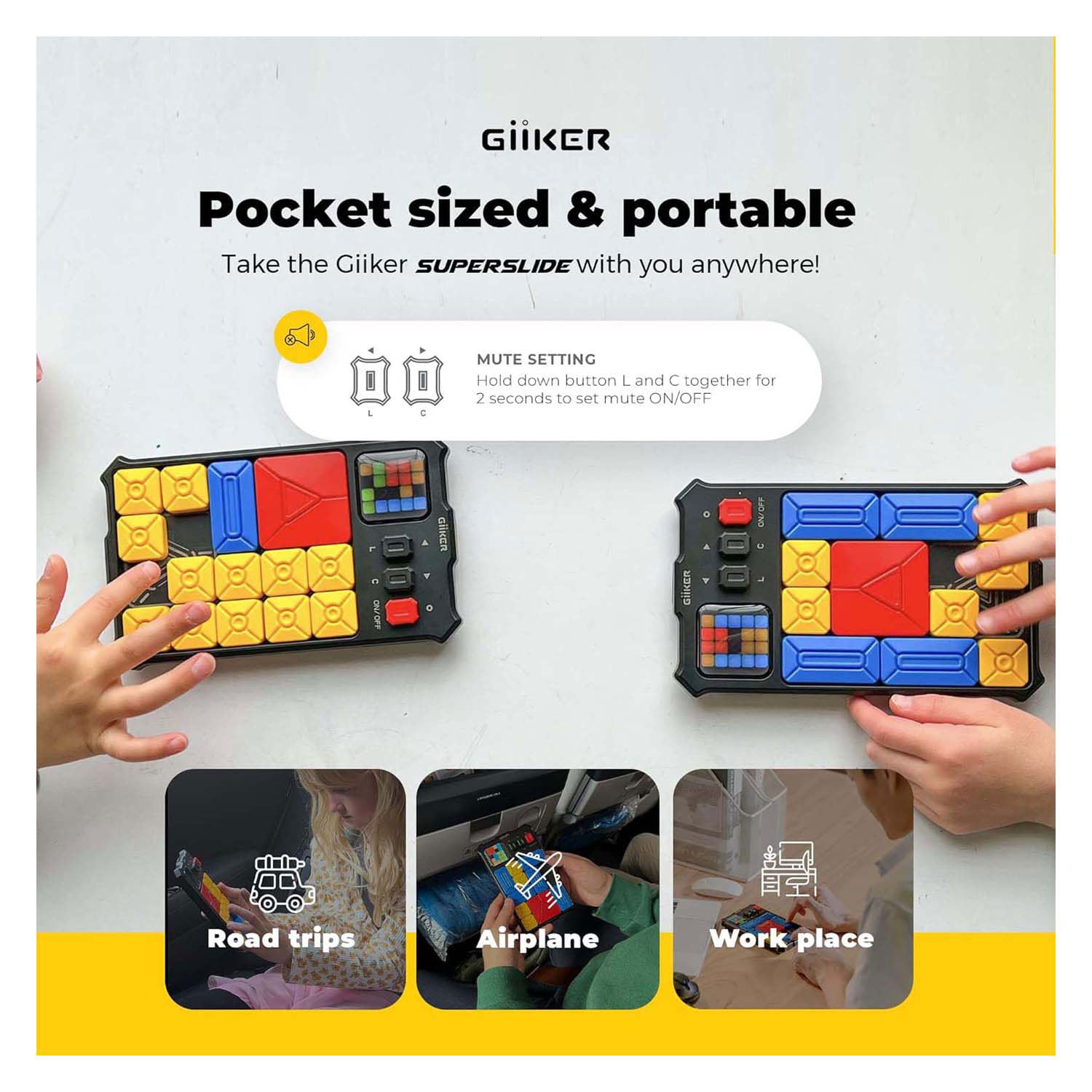 Giiker super slide puzzelspel - zwart