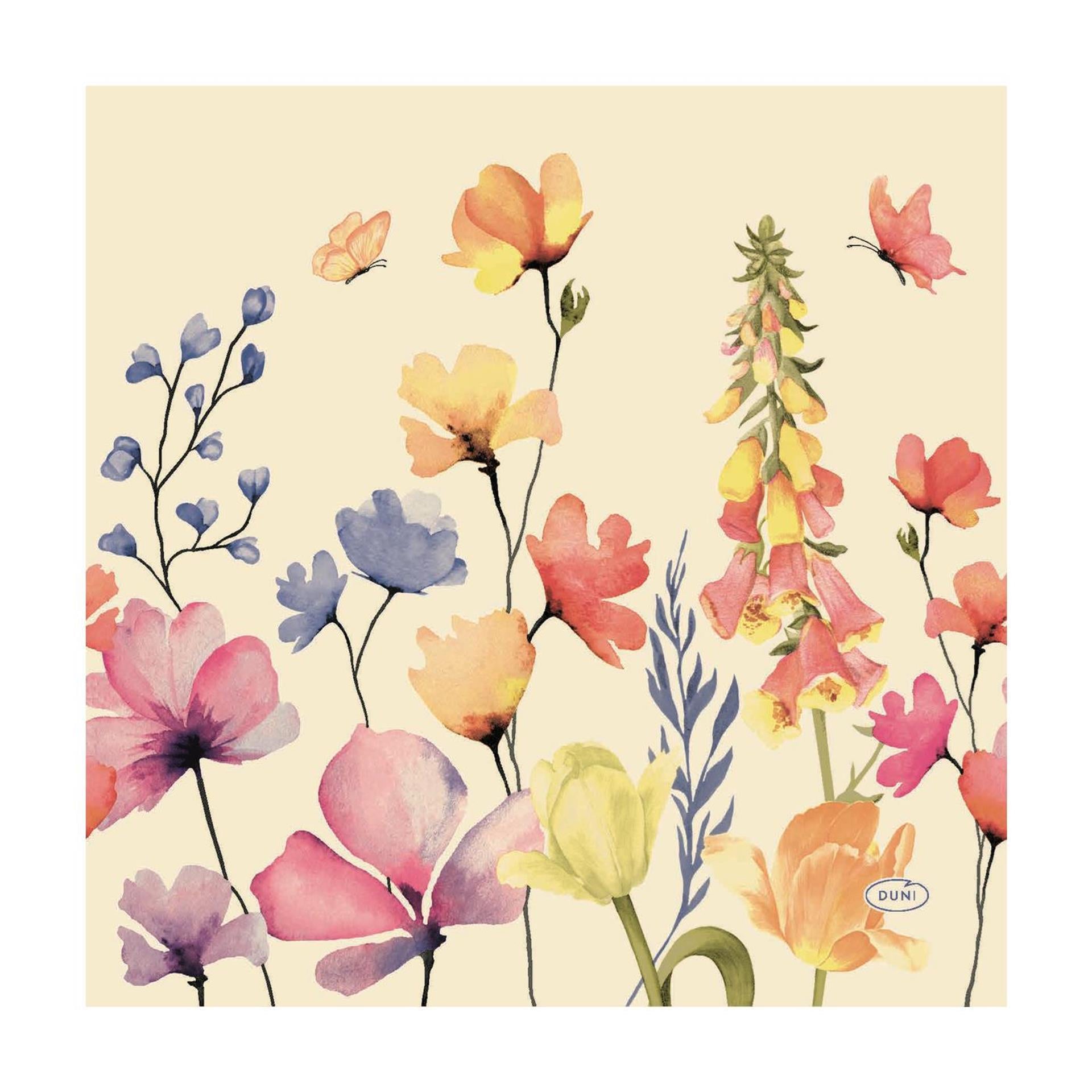 Duni servetten floral haven 3-laags tissue 33x33cm