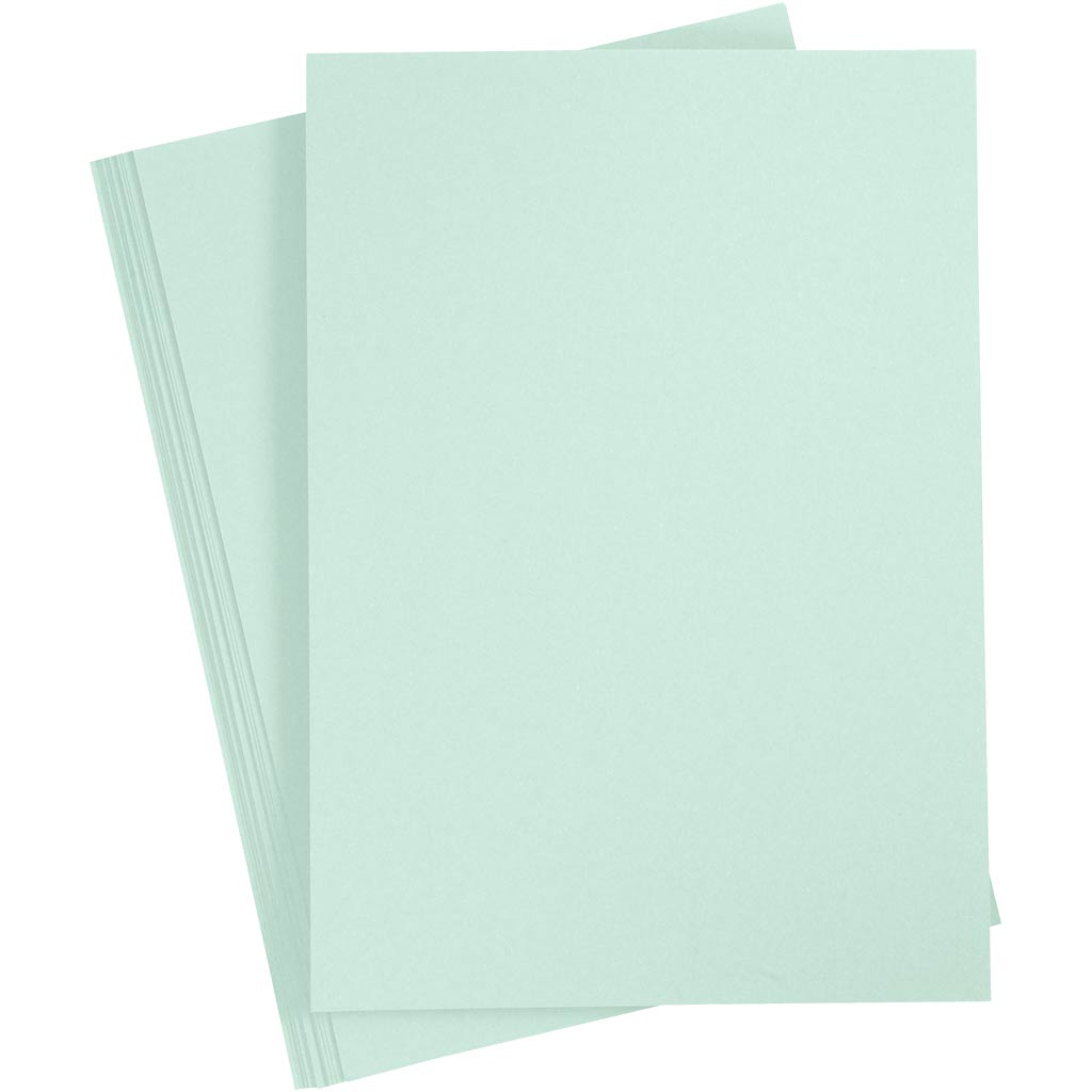 Karton, a4, vel 210x297 mm, 210 gr, pastel groen, 10 vel 1 doos