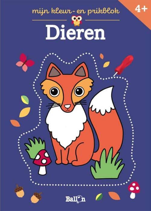De ballon kleur en prikblok dieren