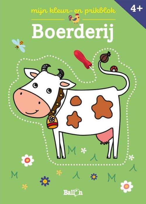 De ballon mijn kleur- en prikblok: boerderij