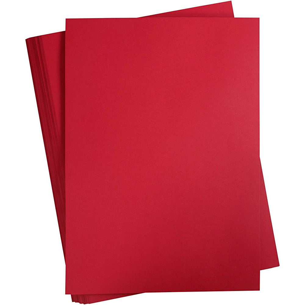 Gekleurd karton, a2, vel 420x594 mm, 180 gr, kerstrood, 100 vel 1 doos