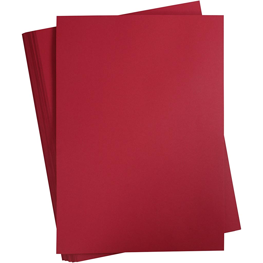 Gekleurd karton, a2, vel 420x594 mm, 180 gr, kerstrood, 100 vel 1 doos