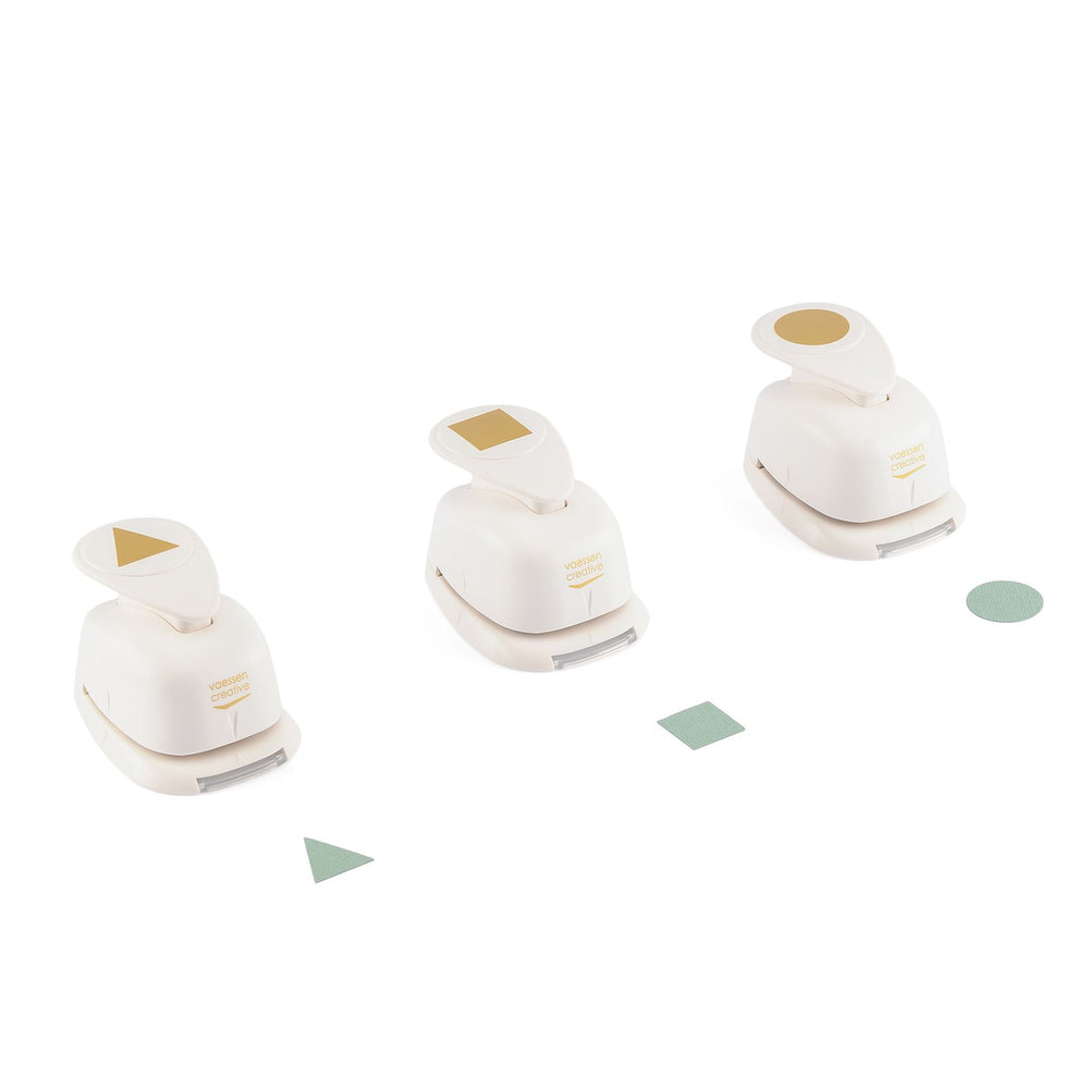 Vaessen creative • figuurpons set cirkel vierkant driehoek 3st.