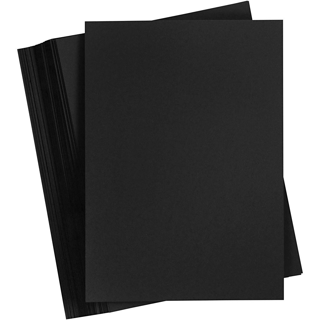 Gekleurd karton, a3, vel 297x420 mm, 180 gr, zwart, 100 vel 1 doos