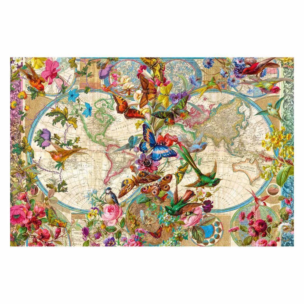 Ravensburger puzzel flora en fauna wereldkaart - legpuzzel - 2000 stukjes