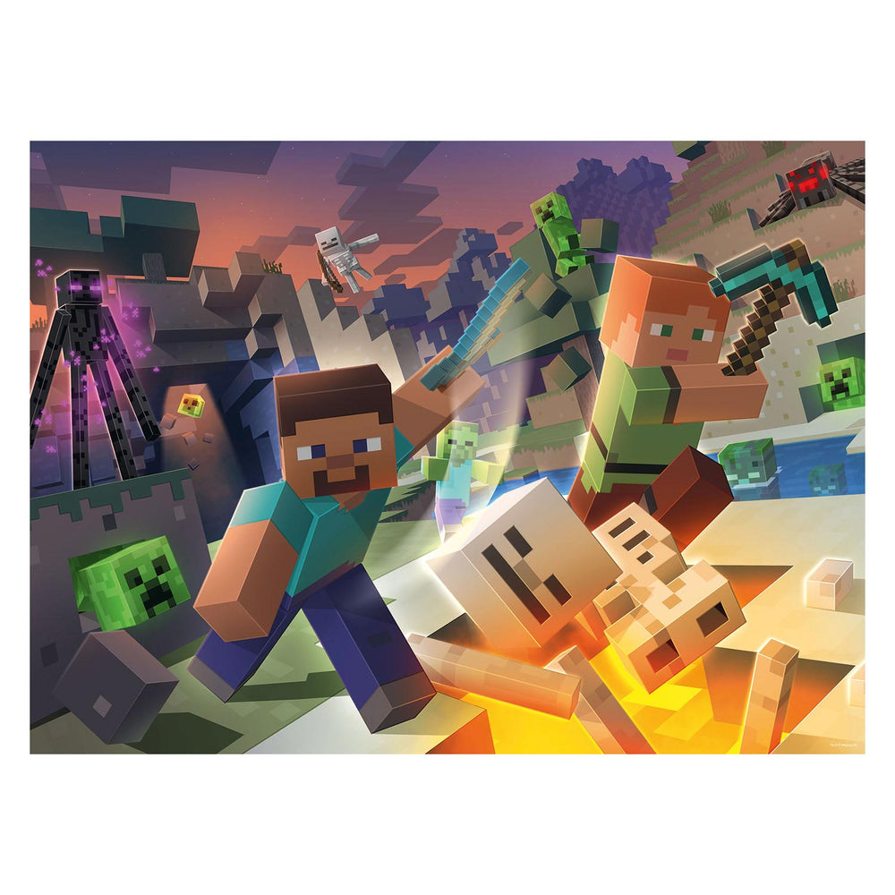 Ravensburger puzzel monster minecraft - legpuzzel - 100 xxl stukjes