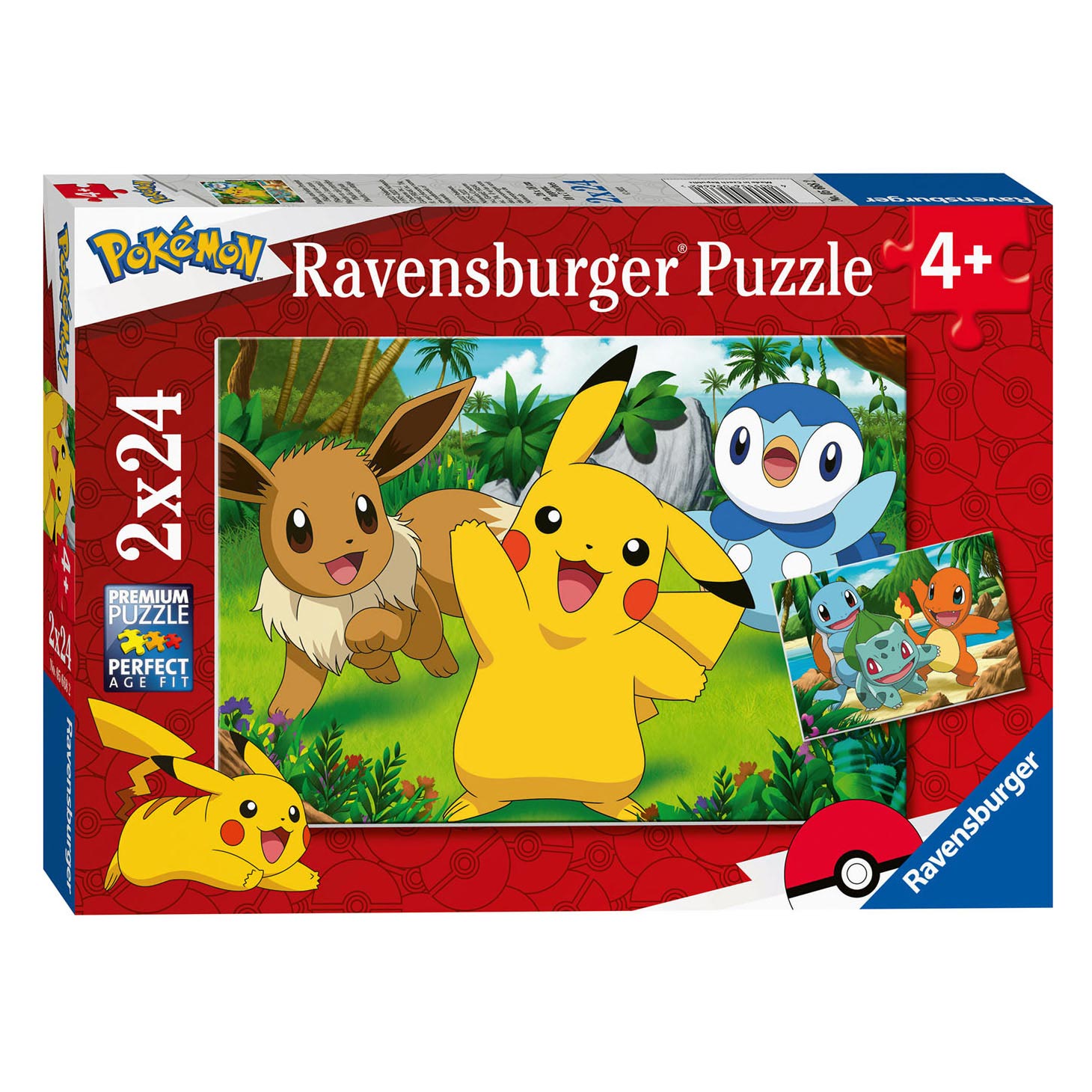 Ravensburger puzzel - pikachu en zijn vrienden, 2x24st.