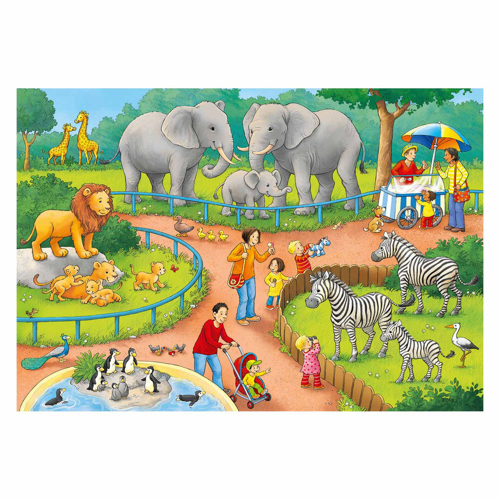 Ravensburger puzzle 2x24pc. A day at the zoo