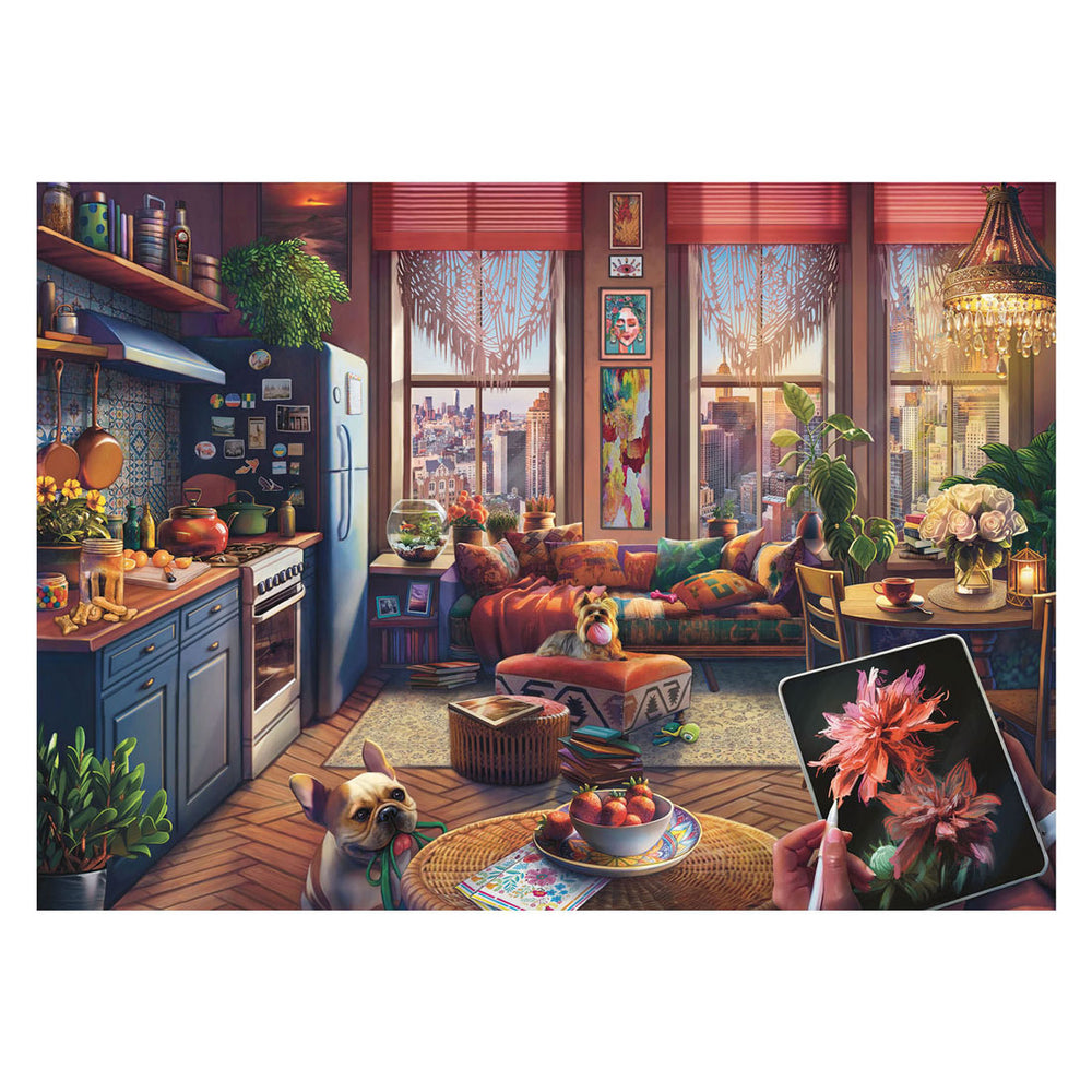 Ravensburger jigsaw puzzle cozy boho studio - jigsaw puzzle - 500 large format pieces