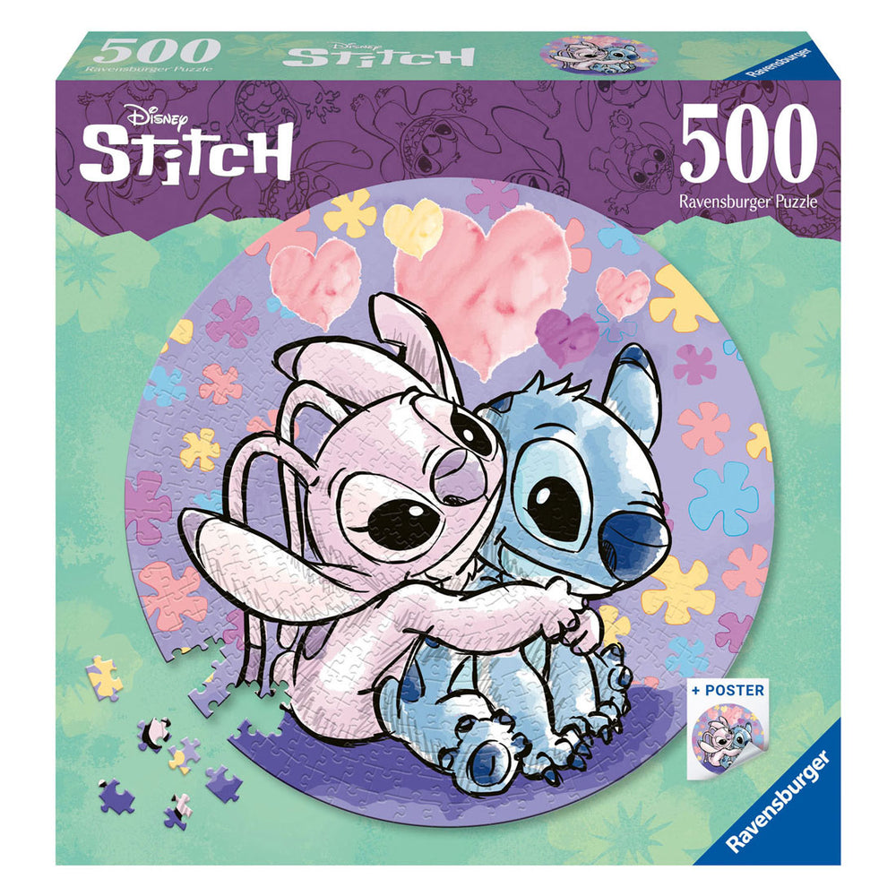 Ravensburger jigsaw puzzle featuring Stitch, 500 pieces.