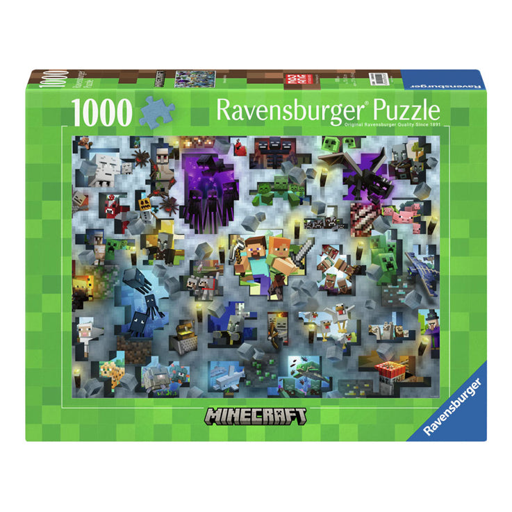 Ravensburger legpuzzel minecraft bochten, 1000st.