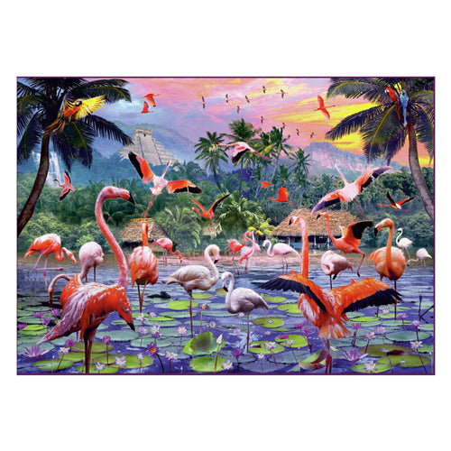 Ravensburger legpuzzel roze flamingo's, 1000st.